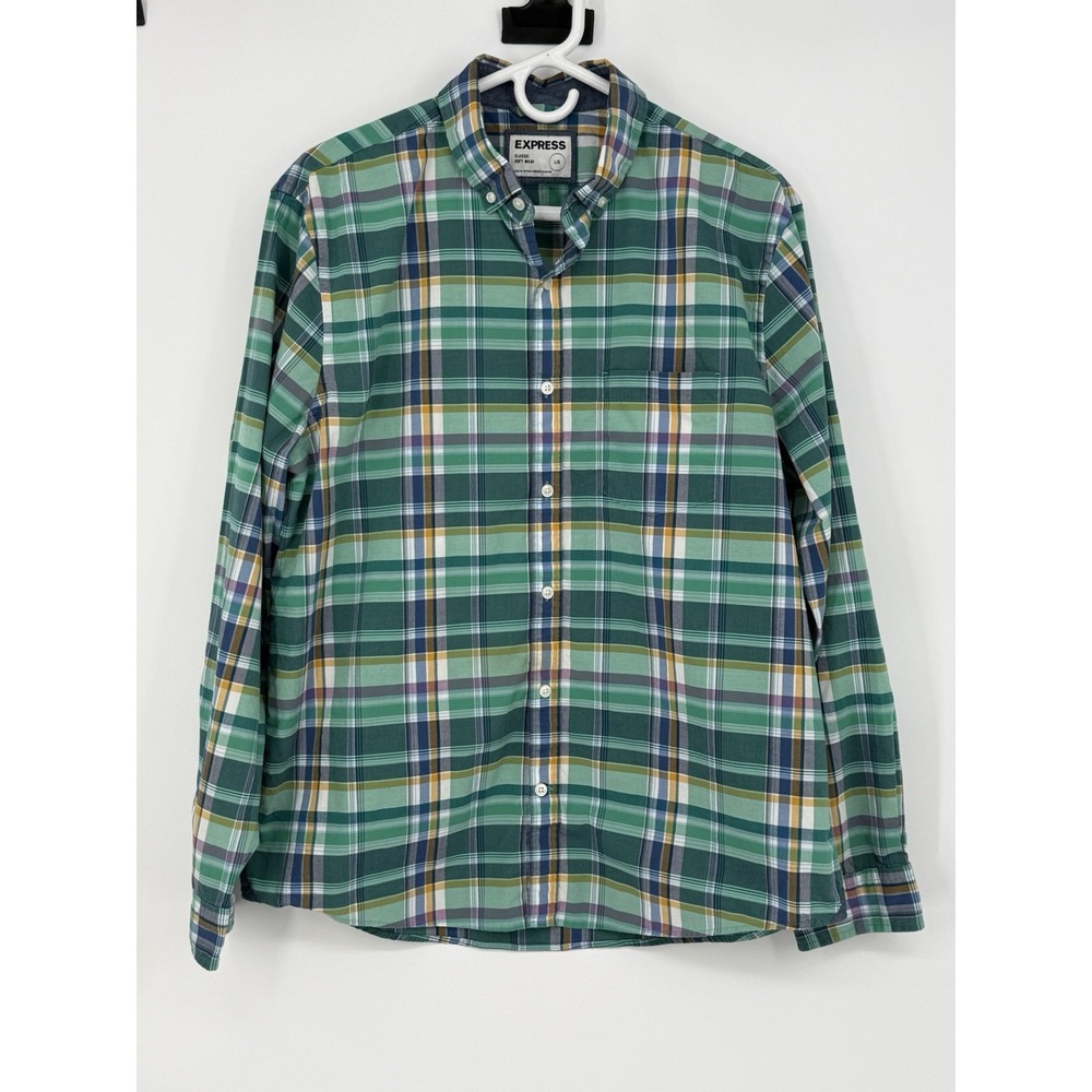Express Men's Classic Fit Long Sleeve Button Down Large
